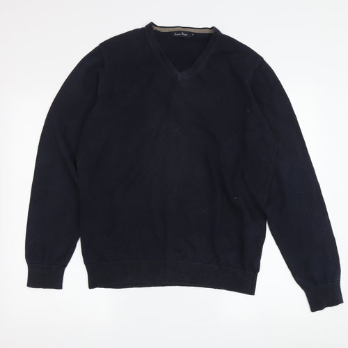James Pringle Men's Black V-Neck Pullover Jumper M
