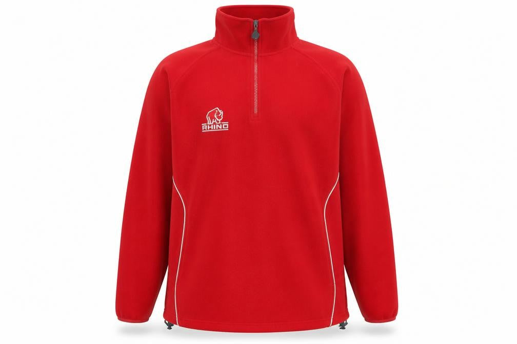 Front view of Rhino Men's Red Pullover Sweatshirt, size L