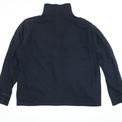 Marks and Spencer Men's Blue XL 1/4 Zip Sweatshirt