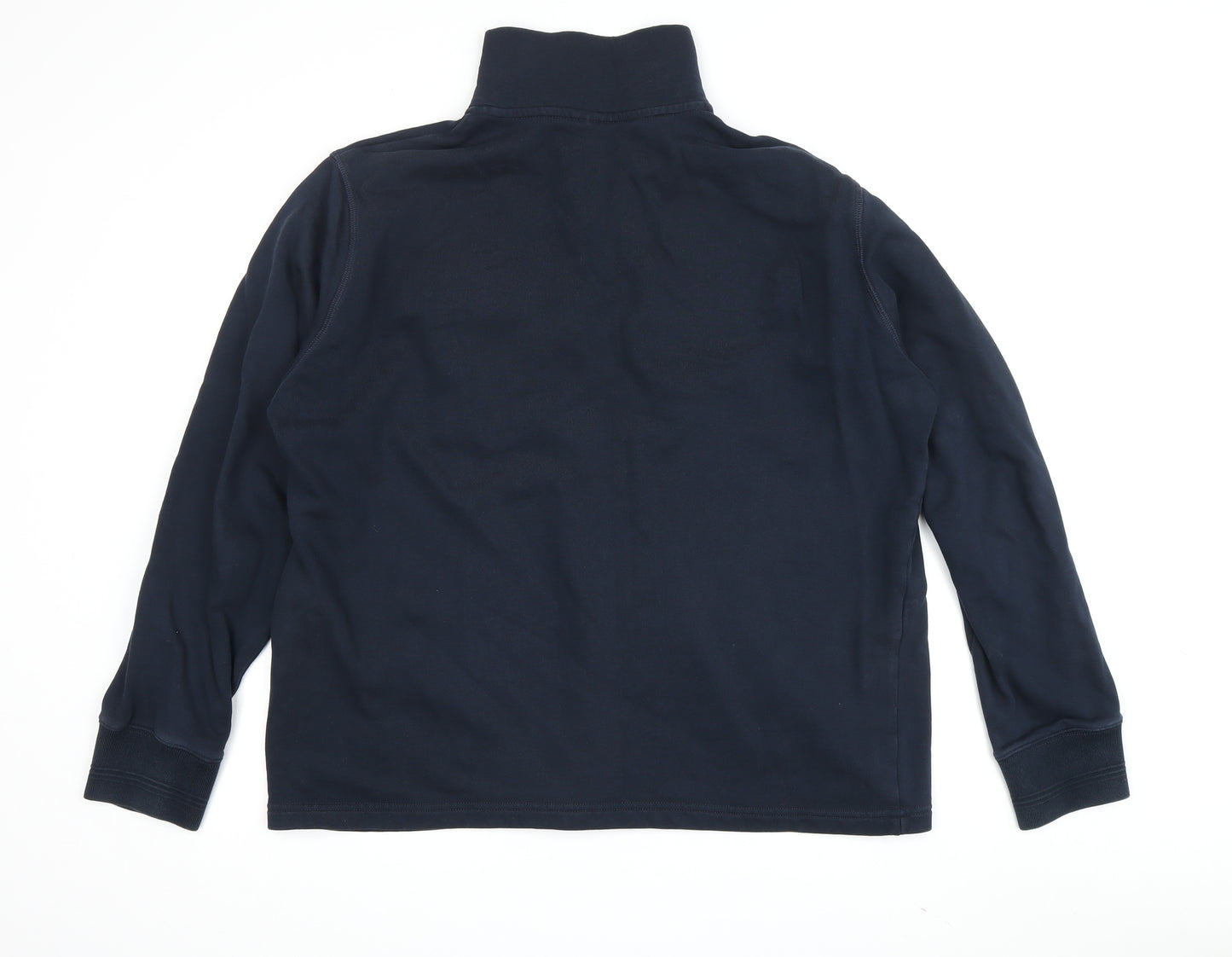 Marks and Spencer Men's Blue XL 1/4 Zip Sweatshirt