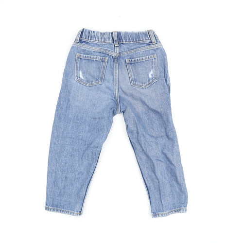 River Island Boys Blue Jeans, 2-3 Years, Boyfriend Fit, Ripped