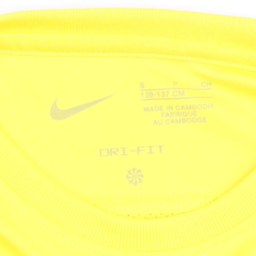 Nike Boys Yellow Sports T-Shirt, Size S, Quick Dry
