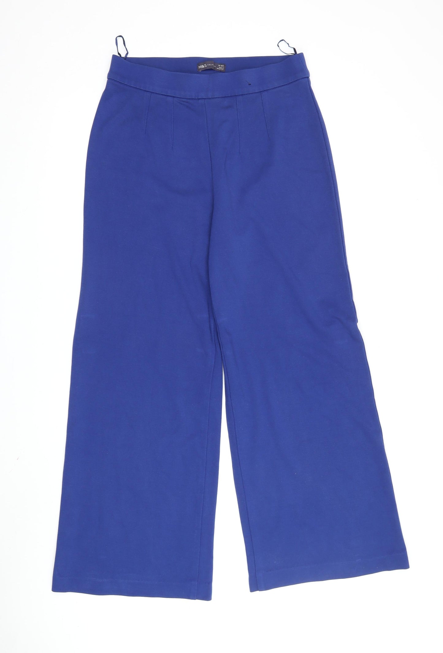 Marks & Spencer Women's Blue Wide-Leg Trousers 12