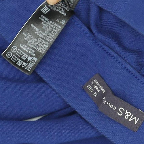 Marks & Spencer Women's Blue Wide-Leg Trousers 12