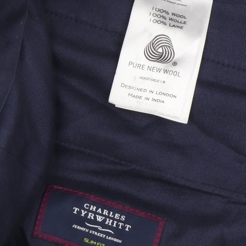 Charles Tyrwhitt Men's Black Slim Fit Dress Pants