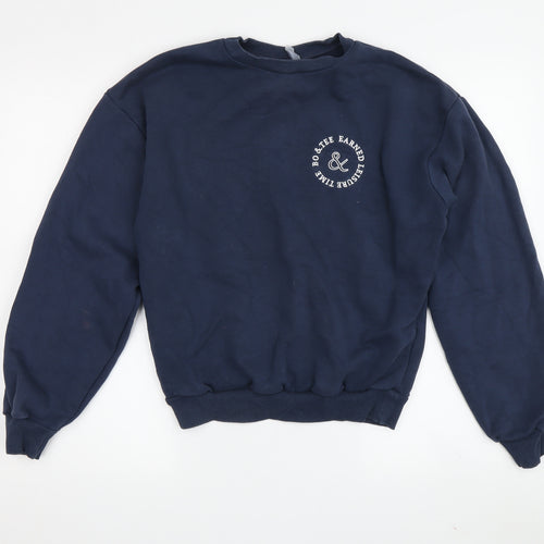 Bo+Tee Women's Blue XS Pullover Sweatshirt