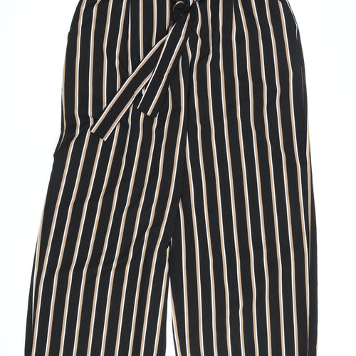 New Look Women’s Black Striped Paperbag Trousers