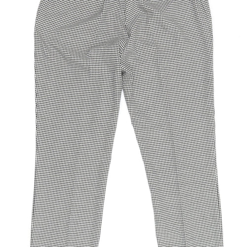 Zara Women's Houndstooth Trousers, L, Black & White