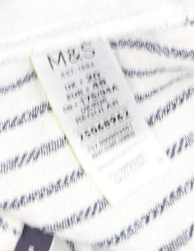 Marks and Spencer Women’s White Striped Trousers Size 20