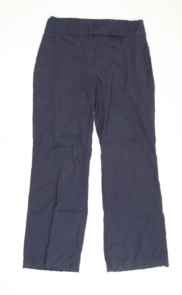 Amaranto Women's Blue Straight Trousers Size 14