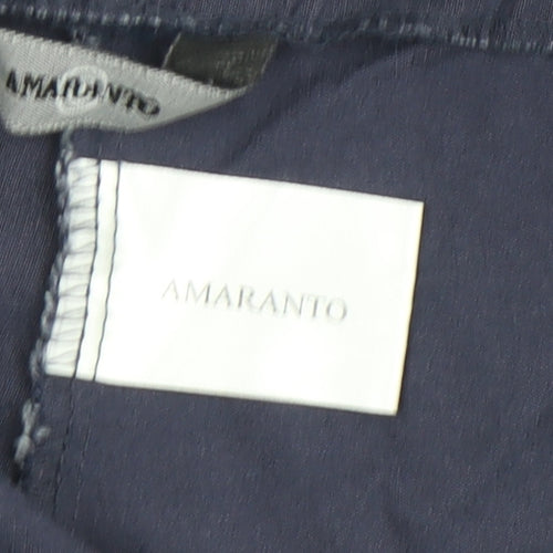 Amaranto Women's Blue Straight Trousers Size 14