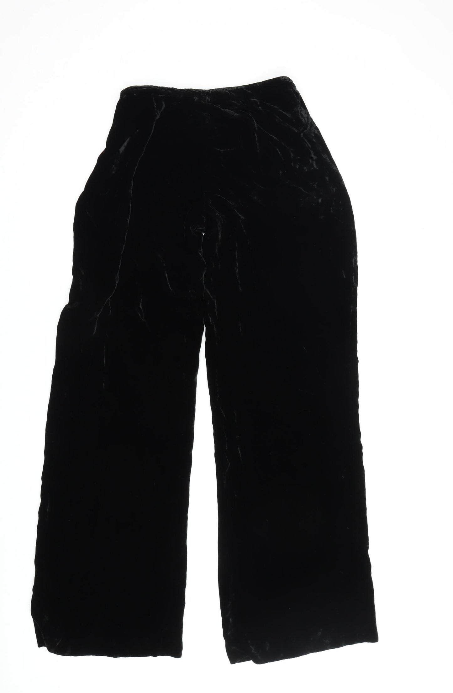 Phase Eight Black Wide-Leg Velvet Trousers Size 12