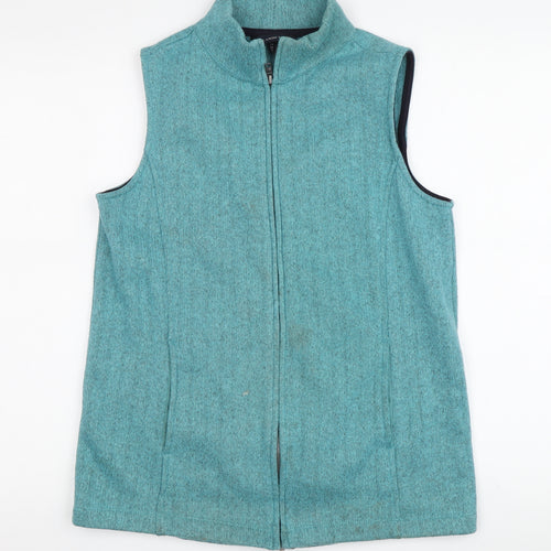 Lands' End Women's Green Wool Waistcoat, M