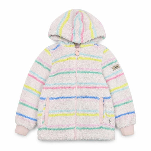 Joules Girls Multicoloured Striped Full Zip Hoodie - 4 Years