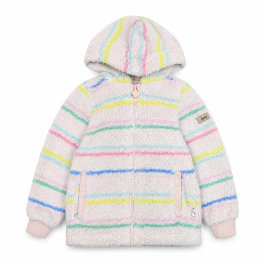 Joules Girls Multicoloured Striped Full Zip Hoodie - 4 Years