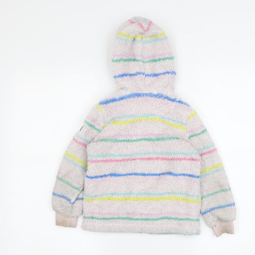 Joules Girls Multicoloured Striped Full Zip Hoodie - 4 Years