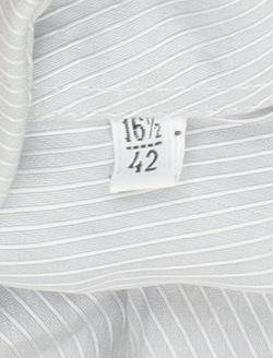 Fabio Inghirami Men's Grey Striped Dress Shirt, 15.5