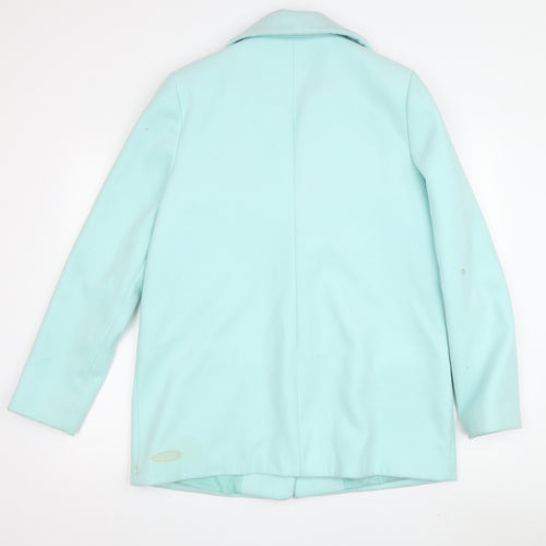 ASOS Women's Blue Coat Size 12 with Button Accents