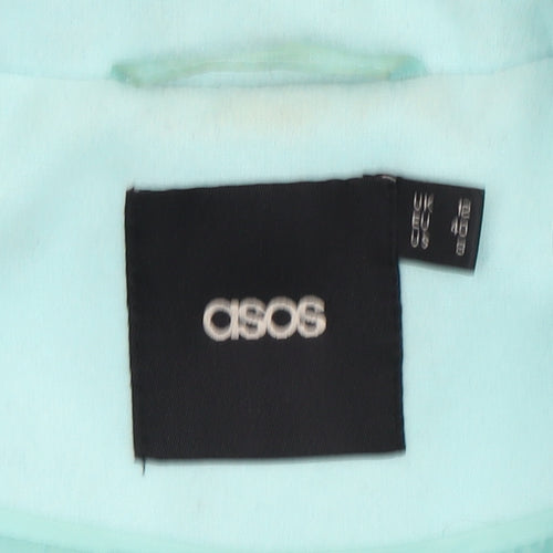 ASOS Women's Blue Coat Size 12 with Button Accents