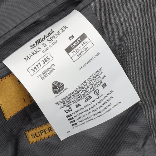 Marks and Spencer Men's Grey Blazer 44 Regular Fit