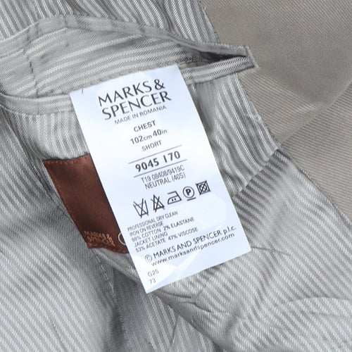 Marks & Spencer Men's Brown Blazer - Size 40S, Classic Fit, Autumn Ready