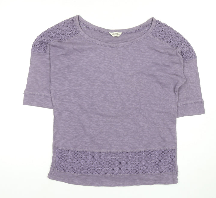 Marks and Spencer Purple Women’s Crochet T-Shirt Size 8