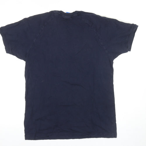Adidas Men's Blue Crew Neck Logo T-Shirt M