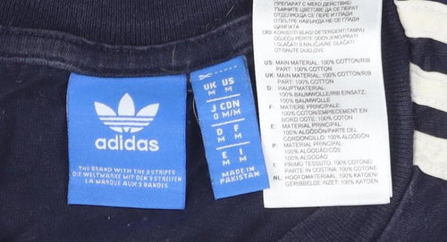 Adidas Men's Blue Crew Neck Logo T-Shirt M
