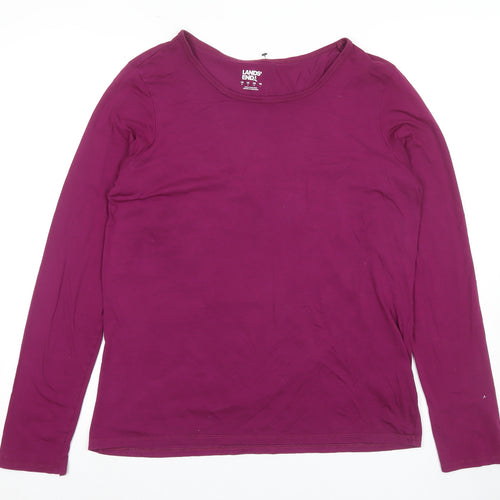 Lands' End Women's Purple Long Sleeve T-Shirt M