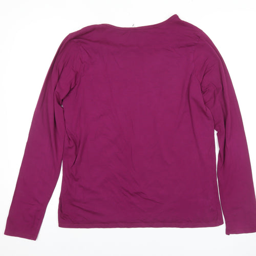 Lands' End Women's Purple Long Sleeve T-Shirt M