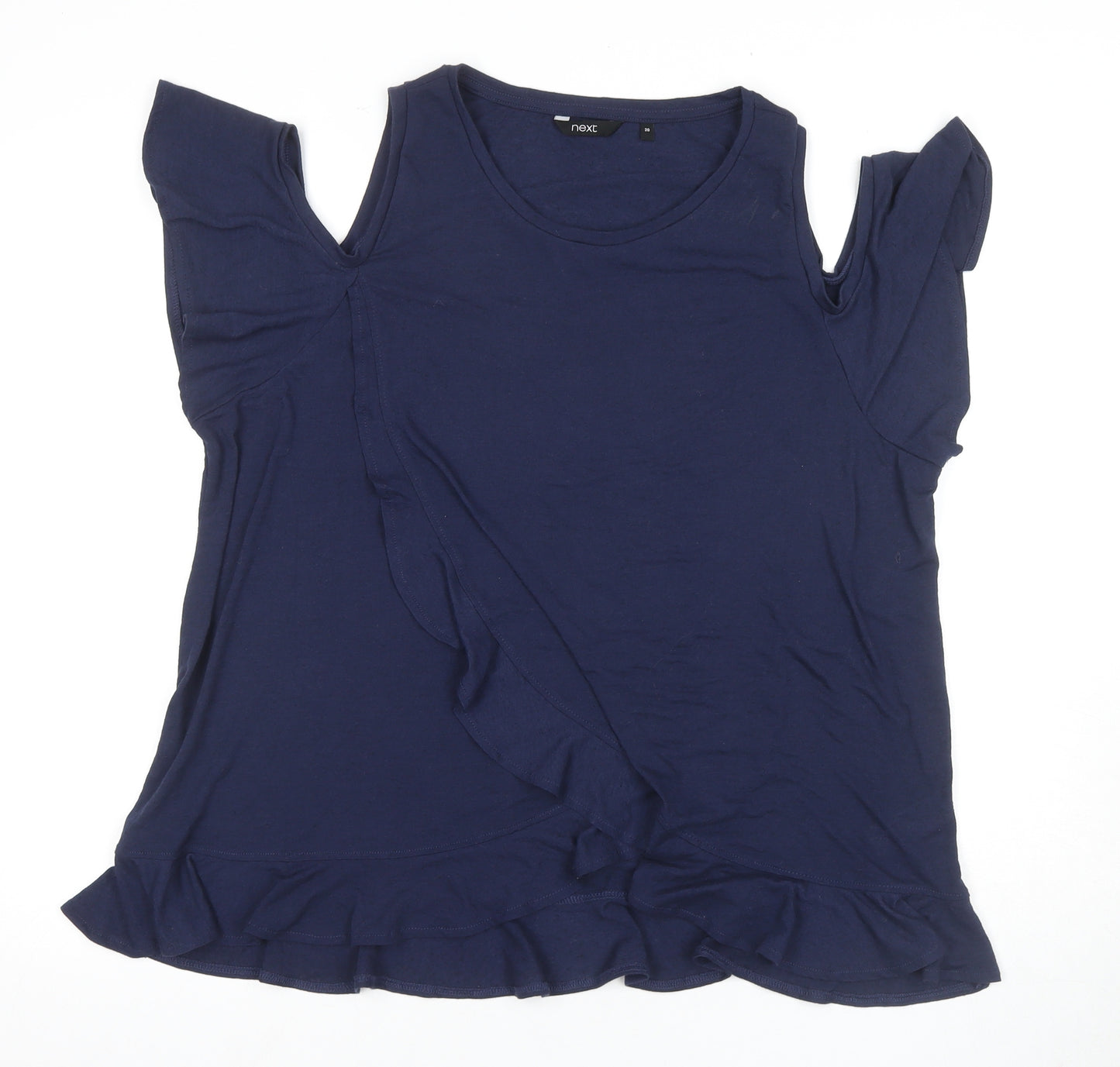 Next Women's Blue Blouse, Size 20, Ruffle Accent