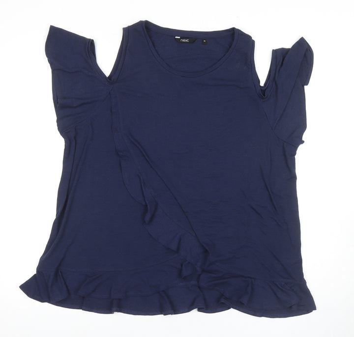 Next Women's Blue Blouse, Size 20, Ruffle Accent