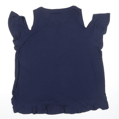 Next Women's Blue Blouse, Size 20, Ruffle Accent