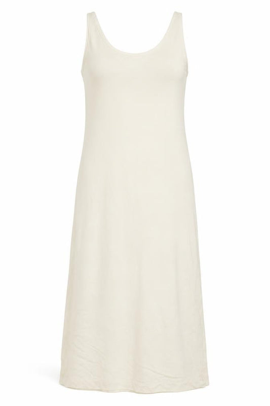 Front view of Weekday Women's Beige XS Tank Dress, Long, Sleeveless