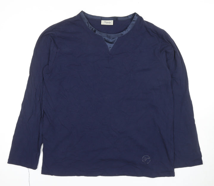 Temperley London Women’s Blue Cotton Crew Neck Top - Large