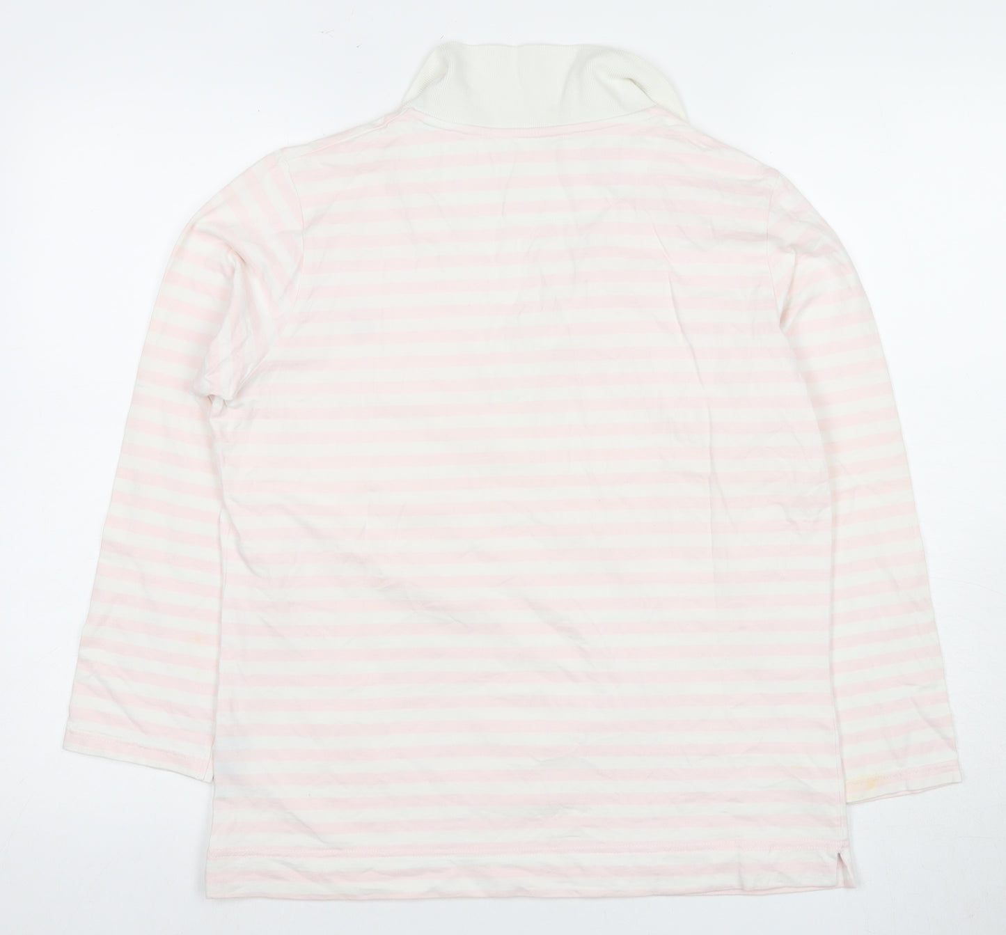 Daily Women's Pink Striped Polo Shirt Size 8, Casual Style