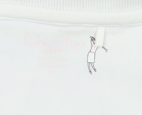 Daily Women's Pink Striped Polo Shirt Size 8, Casual Style