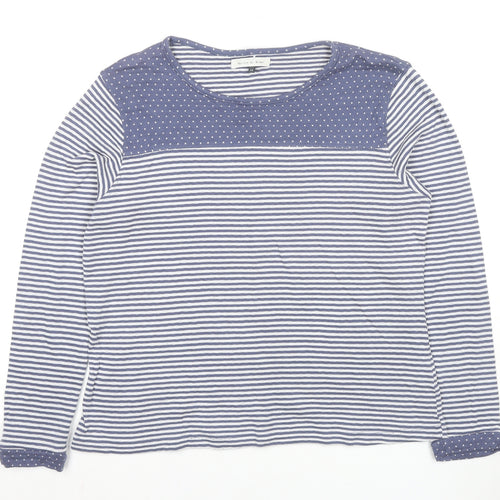 Maison de Nimes Women's Blue Striped T-Shirt Size 14