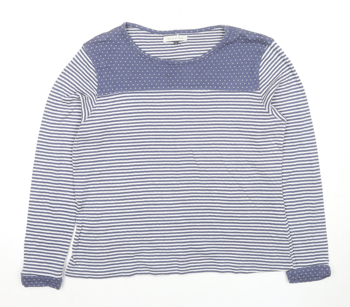 Maison de Nimes Women's Blue Striped T-Shirt Size 14