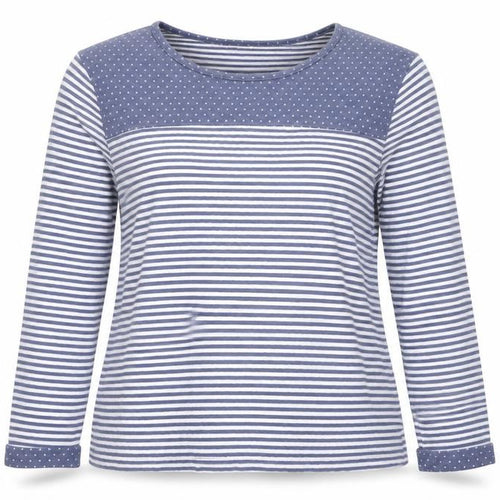 Maison de Nimes Women's Blue Striped T-Shirt Size 14