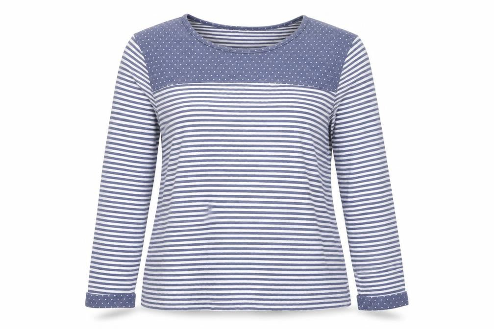 Maison de Nimes Women's Blue Striped T-Shirt Size 14