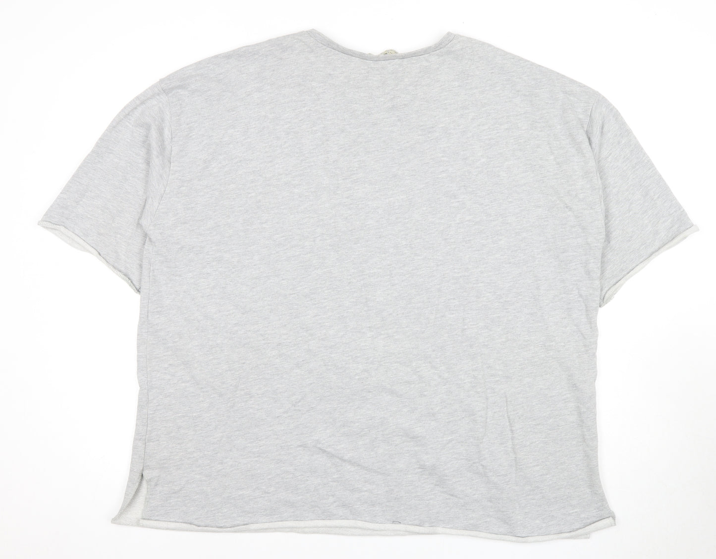 Zara Grey Unisex T-Shirt Size M with Crew Neck
