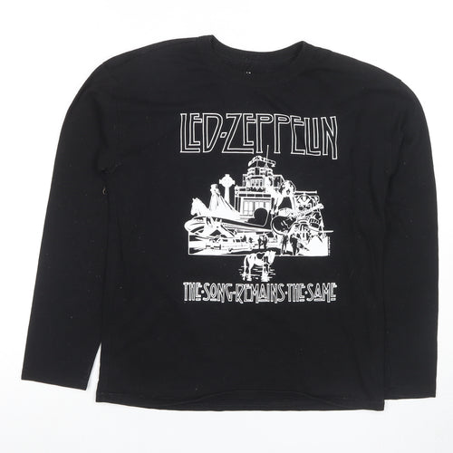 GAP Boys Black Long Sleeve Graphic T-Shirt Size L
