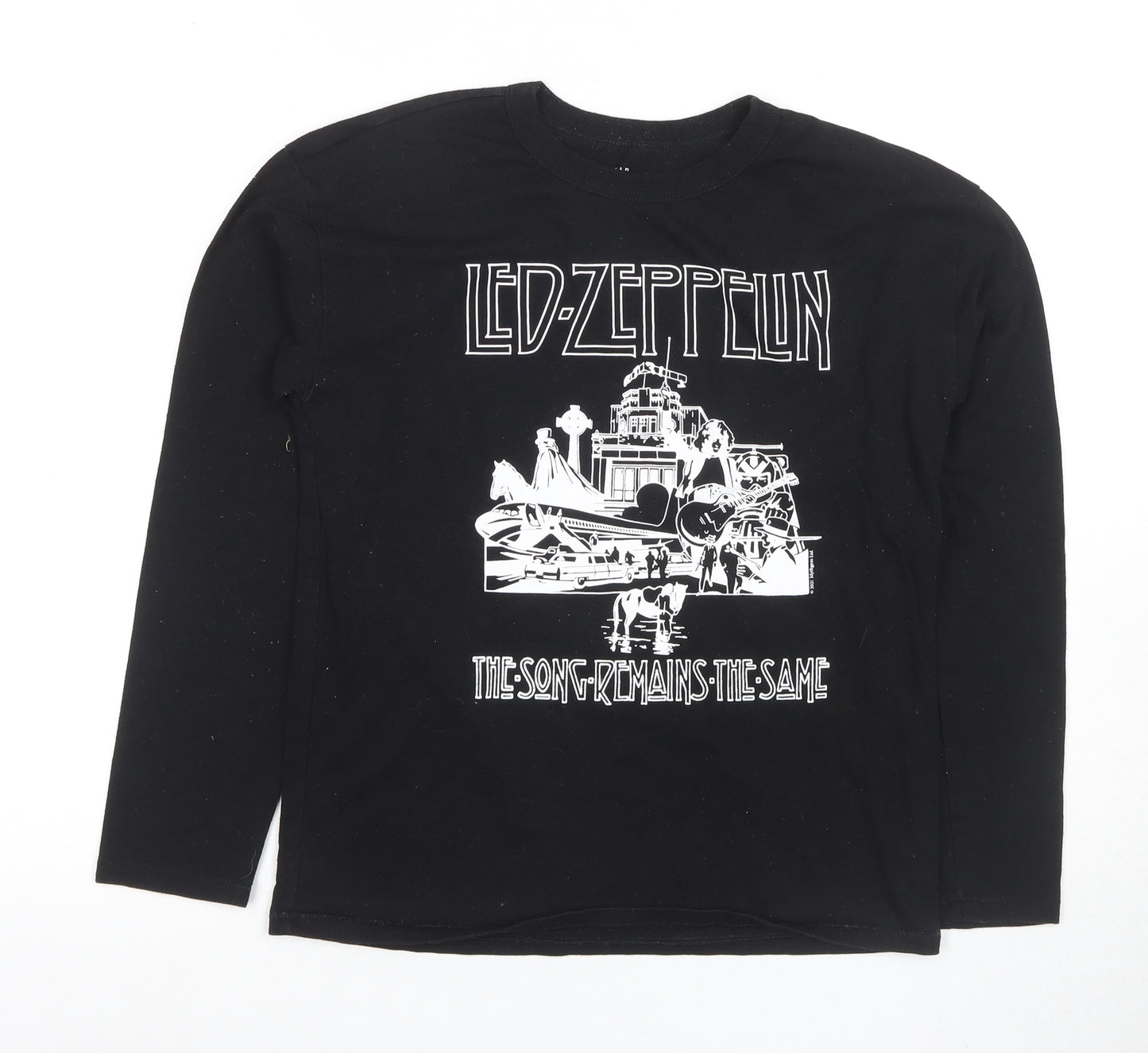 GAP Boys Black Long Sleeve Graphic T-Shirt Size L