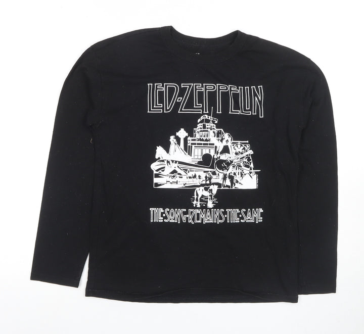 GAP Boys Black Long Sleeve Graphic T-Shirt Size L