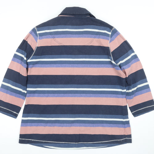 Dash Women's Multicoloured Stripe Polo Shirt Size 16