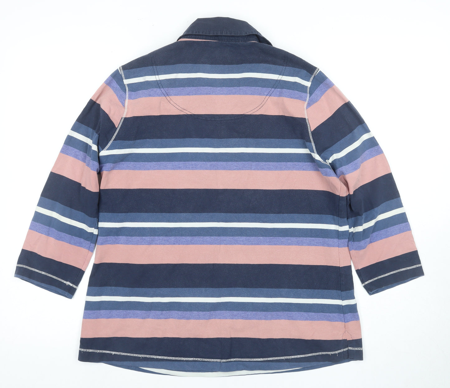 Dash Women's Multicoloured Stripe Polo Shirt Size 16