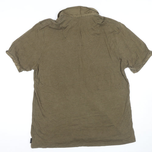 Ted Baker Men's Green L Polo Shirt - Button, Cotton Blend
