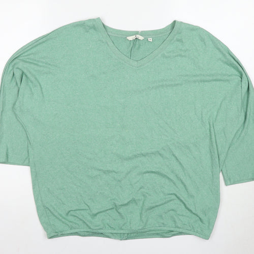 Tom Tailor Women's Green V-Neck Jersey T-Shirt M