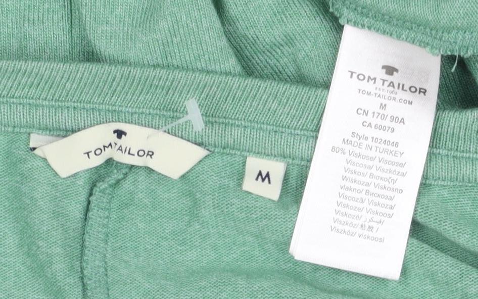 Tom Tailor Women's Green V-Neck Jersey T-Shirt M